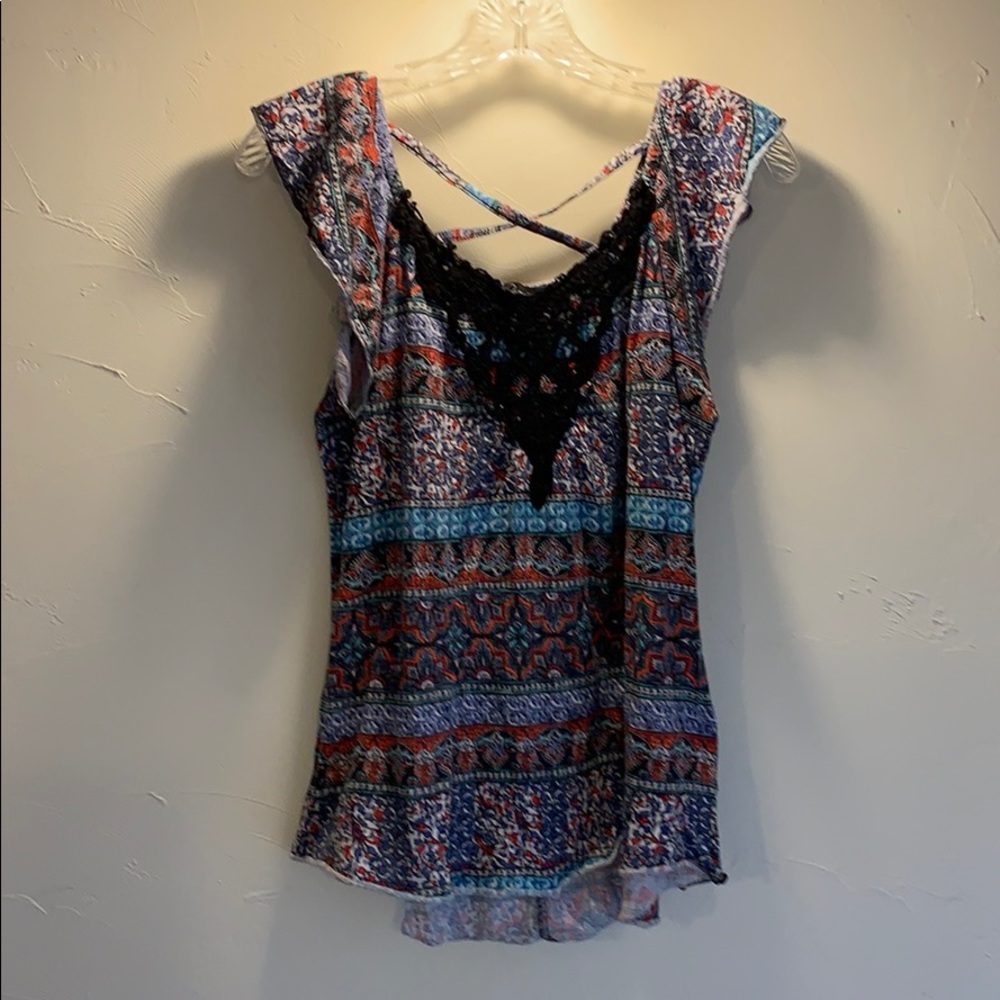 Sleeveless Top Multi Colored EUC